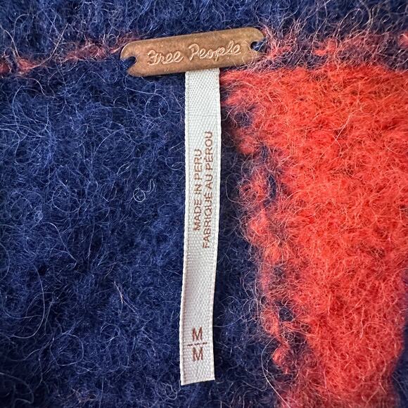 Free People Cropped Sweater Women’s Medium Multi Striped Alpaca Blend Pullover - Picture 6 of 10